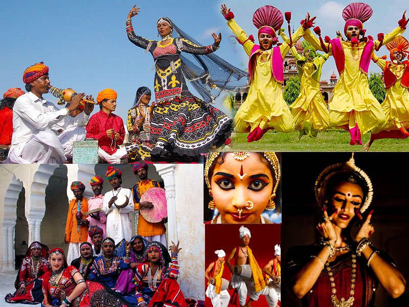 traditional indian folk dancers musicians and cultural performers in colorful attire